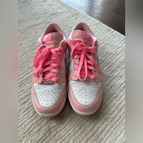 CUSTOM Nike Women's Pink and White Dunk lows - Picture 1 of 5